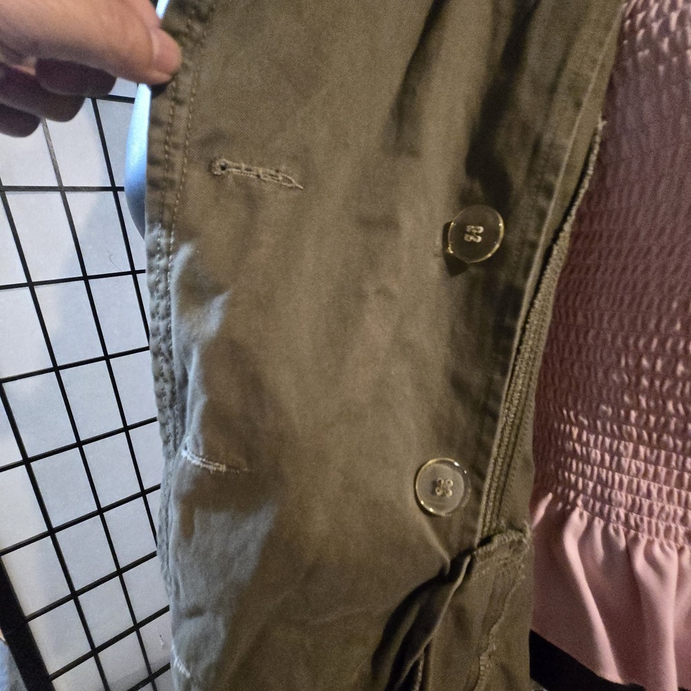 Women's American Eagle Olive Green Jacket Size XXSmall 100% COTTON! - Picture 10 of 13